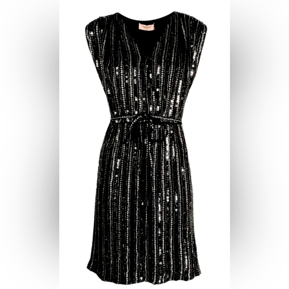TwinSet short metallic cocktail dress, NWT Euro 44, US 6, 8 PERFECT PARTY DRESS